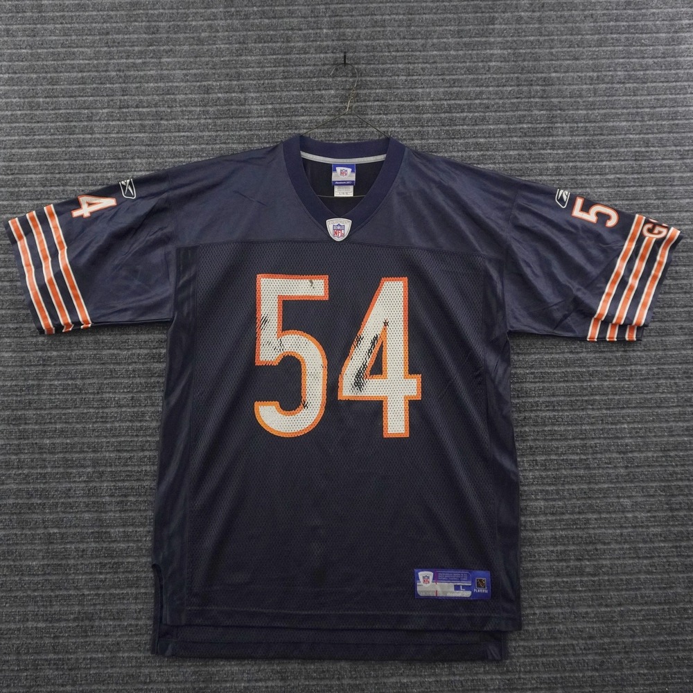 Vintage 00s Reebok Chicago Bears Brian Urlacher Jersey Mens L Navy Blue NFL 54